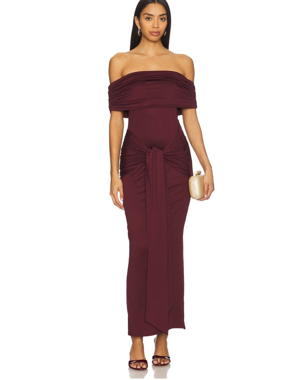 Nia Calista Maxi Dress in Burgundy